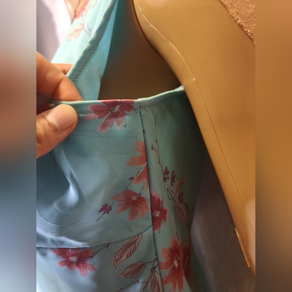 Vintage California Concepts Mini Baby Blue Chiffon Dress - Picture 7 of 12